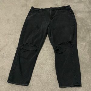 Black, American Eagle, jeans with holes in the knees